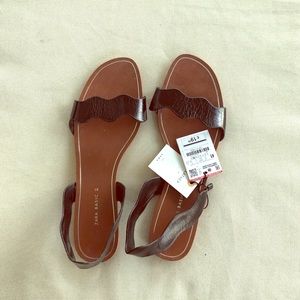 Zara Black leather sandals imported
